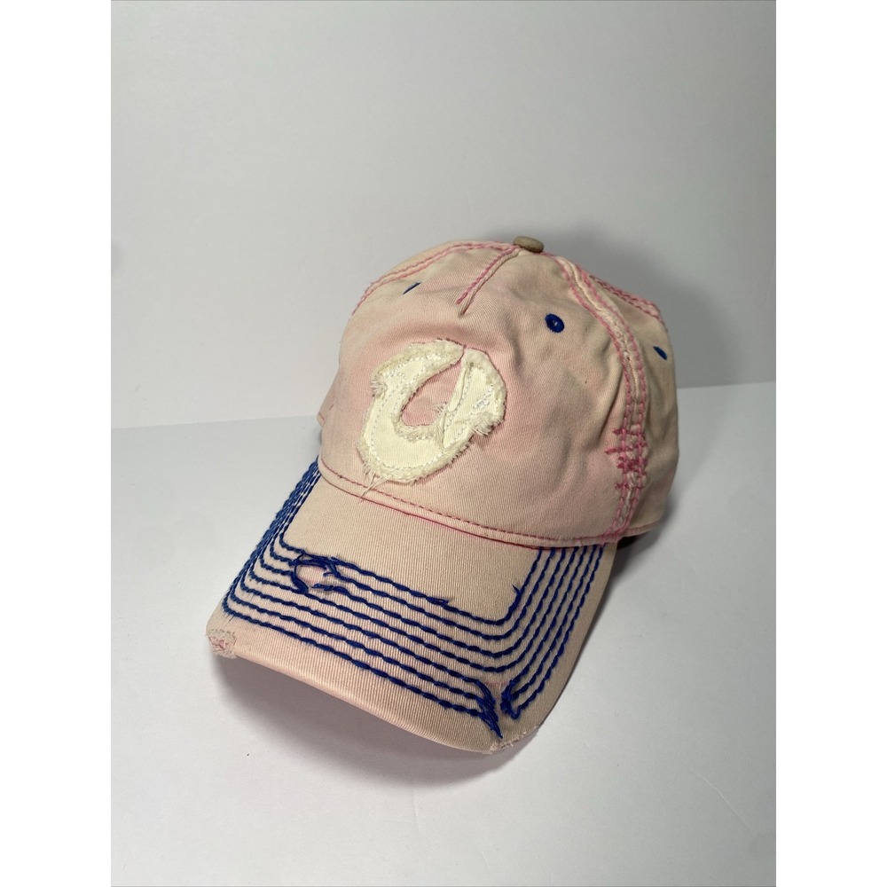 True Religion Pink Distressed Faded Adjustable Hat Cap Horseshoe - Picture 8 of 8